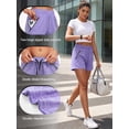 thumbnail image 4 of NELEUS Womens Athletic Shorts Workout Gym Shorts 5.5" Casual Lounge Set with Zipper Pockets 3 Pack,Pink+Blue+Purple,US Size S, 4 of 12