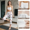 thumbnail image 7 of SCRAWLGOD Active Capris Leggings with 2 Pockets for Women Breathable Yoga Athletic Workout Cropped Leggings Squat Proof Comfy Yoga Pants for Exercise, Union Jack Palm Tree Spot White, XXL, 7 of 7