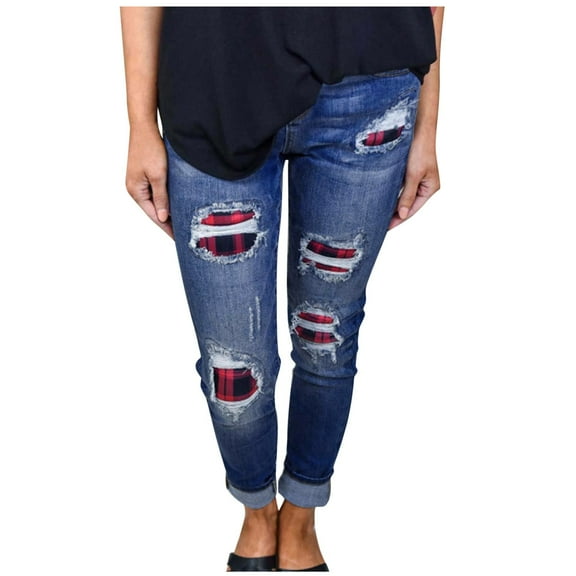 Aoochasliy Womens Pants Clearance Fall Fashion High Waist Slim Jeans Button Pants Trousers Bell-bottom Pants