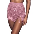 thumbnail image 2 of IQOGKRN Women's Sequin Tassel Skirt Sparkly Fringe Skirt for Women Glitter Festival Party Skirts Pink One Size, 2 of 4
