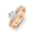 thumbnail image 3 of Certified 1 3/8 Carat TW Diamond Solitaire Bridal Set Engagement Rings in 14k Rose Gold (H-I, I2), 3 of 5