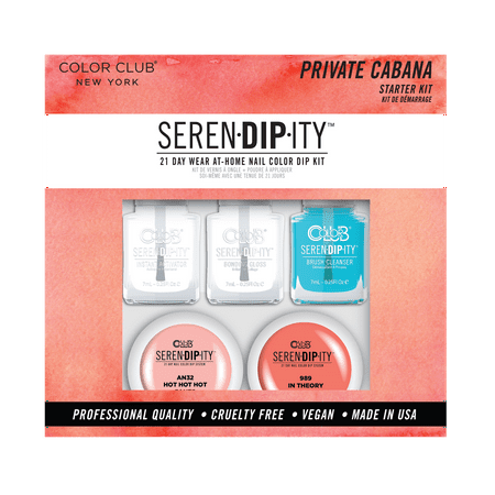 Color Club's 21-Day at Home Dip System Starter Kit, Private Cabana Serendipity Starter Kit, Multi