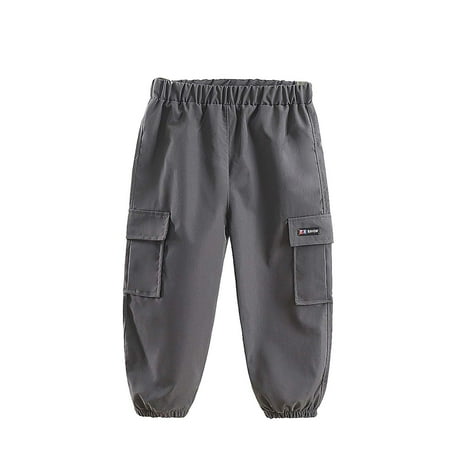 

JWZUY (6 Months-5 Years)Toddler Boys Girls Cargo Jogger Pants Elastic Waist Pull on Casual Jogging Pants Cool Style Sweatpants Dark Gray 4-5 Years
