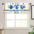 thumbnail image 3 of Rod Pocket Polyester kitchen Curtain Valances for Windows With Blue Flowers And Butterflies Design For Indoor Living Room Bedroom Kitchen Decoration 54x18 inch, 3 of 5