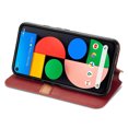 thumbnail image 2 of Case for Google Pixel 5 Flip Cover Wallet Flip Cover Magnetic Protective - Red, 2 of 5