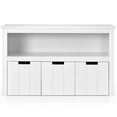thumbnail image 5 of Costway Armario con 3 cajones, estante de madera con ruedas y cubos para juguetes de los niños, amplio espacio, organizador duradero para salón/dormitorio/cuarto de los niños, blanco, 5 of 5