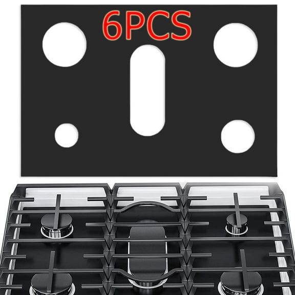 Stove Cover,Top Protector for Gas Stove,Reusable Mat Cooker Covers Non-Stick Stove Liner,Black,6Pcs
