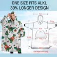 thumbnail image 4 of Oversized Wearable Blanket Hoodie,Green Dinosaurs Christmas Pattern Sherpa Blanket Hoodie with Super Pockets,Super Warm Fuzzy Pullover for Women & Men, 4 of 6