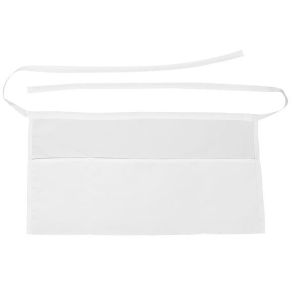 Fovewise Server Aprons With 3 Pockets Waterproof Waitress Waiter Short Half Waist Apron For Women Men Kitchen Cooking Restaurants White