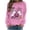 #0210-Pink, variant on Halloween Womens Crew Neck Long Sleeve Sweatshirts Orange Yellow Gradient Background Floral Pumpkin Leaf Center Print Loose Fit Warm Autumn Soft Pullovers Gift