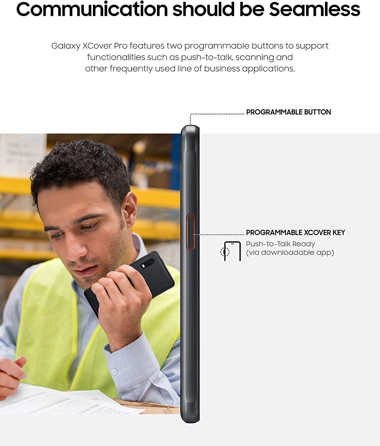 Samsung Galaxy Xcover PRO Rugged (IP Rated) 64GB Cell phone 4G LTE Dual Sim | US Version (2022 Model) Black