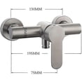 thumbnail image 4 of Grifo mezclador de ducha de pared de acero inoxidable con monomando para agua fría y caliente, 4 of 4