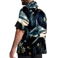 thumbnail image 3 of Starry Shark Men's Short Sleeve Hawaiian Shirt, Casual Printed Button Down Beach Tops, Summer Poplin Spread Collar Unisex Button Down Shirts, 3 of 6