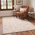 thumbnail image 4 of GENIMO 2'x3' Floral Botanical Entryway Rug, Machine Washable Non Slip Low Pile Area Rug for Front Door Kitchen Bathroom, Dusty Beige, 4 of 5