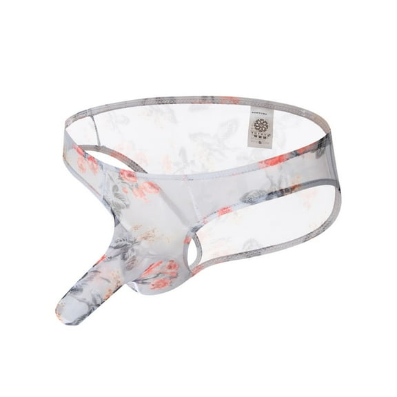 TIHLMK Men's Underwear Lightweight Sheer Shorts Hot Lip Print Underpants
