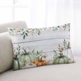 thumbnail image 2 of Thanksgiving Fall Throw Pillow Cover 20 x 26 Inch Decorative Pillow Cover Autumn Eucalyptus Sage Green Pumpkin Lumbar Pillowcase Seasonal Rectangle Cushion Case for Couch Sofa Bed Living Room, 2 of 7