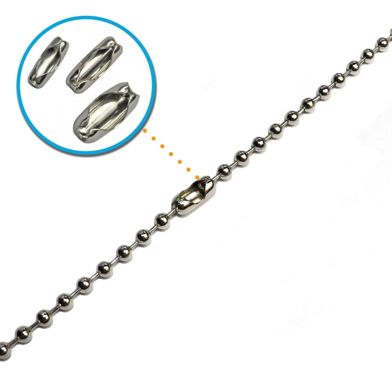 Color Ball Chain Connectors: Necklace Clasps Fit 2.4mm Metal Bead Balls 