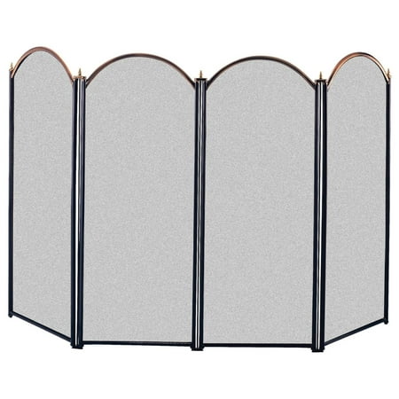 

Zazesaby 15106 4 Panel Fireplace Screen Antique Brass and Black