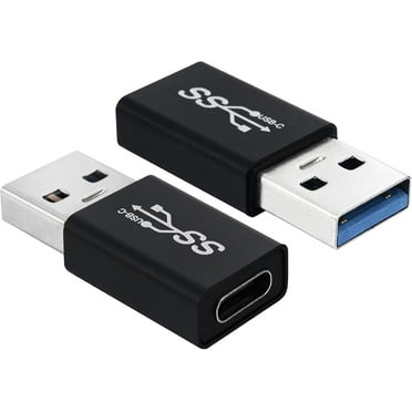 2pack USB-C to USB A Adapter,  USB 3.0 Male to USB-C Female Adapter, Type C Charger Plug Power Converter for iWatch iPhone 11 12 13 14 Pro Max iPad MacBo
