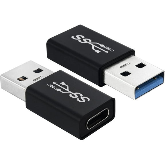 2pack USB-C to USB A Adapter, USB 3.0 Male to USB-C Female Adapter, Type C Charger Plug Power Converter for iWatch iPhone 11 12 13 14 Pro Max iPad MacBo