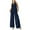 Navy-A, variant on Penkiiy Women's Casual Summer Two Piece Outfits Linen Sets Cutout Halter Sleeveless Top Wide Leg Pants Matching Set L Khaki
