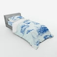 thumbnail image 3 of Ambesonne Nautical Bedding Set 4 Pcs, Wildlife Shark Boat, Queen, Pale Blue Blue, 3 of 3