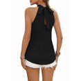 thumbnail image 5 of Women'S Sleeveless Chiffon Twist Halter Neck Tank Tops Back Tie Summer Solid Blouse, 5 of 10