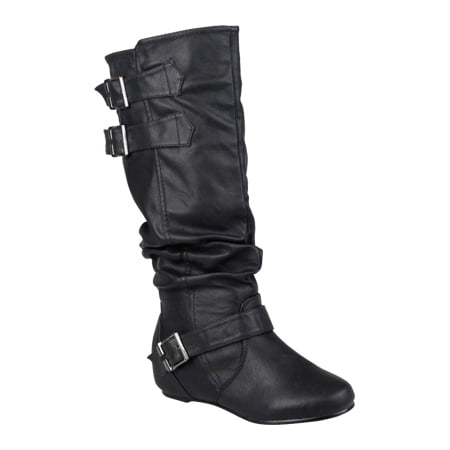 

Women s Journee Collection Tiffany Slouch Low-Wedge Boot Black 9.5 M
