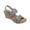 Cynthia Pewter, variant on GC Shoes Women's Memory Foam Ankle Strap Summer Wedge Sandals, Comfort Platform Heels with Arch Support, Beck/Natural/6.5