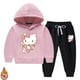 thumbnail image 5 of Conjunto de suéter con capucha con patrón de dibujos animados para niños de Hello Kitty, conjunto de suéter con capucha de algodón puro grueso, ropa deportiva y de ocio para niñas cálidas, 5 of 5