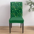 thumbnail image 4 of St Patrick Dining Room Chair Covers Stretch Parsons Chair Slipcovers Set of 6 Lucky Shamrocks Green Removable Seat Chair Cover Protector for Kitchen/Hotel/Wedding, 4 of 6