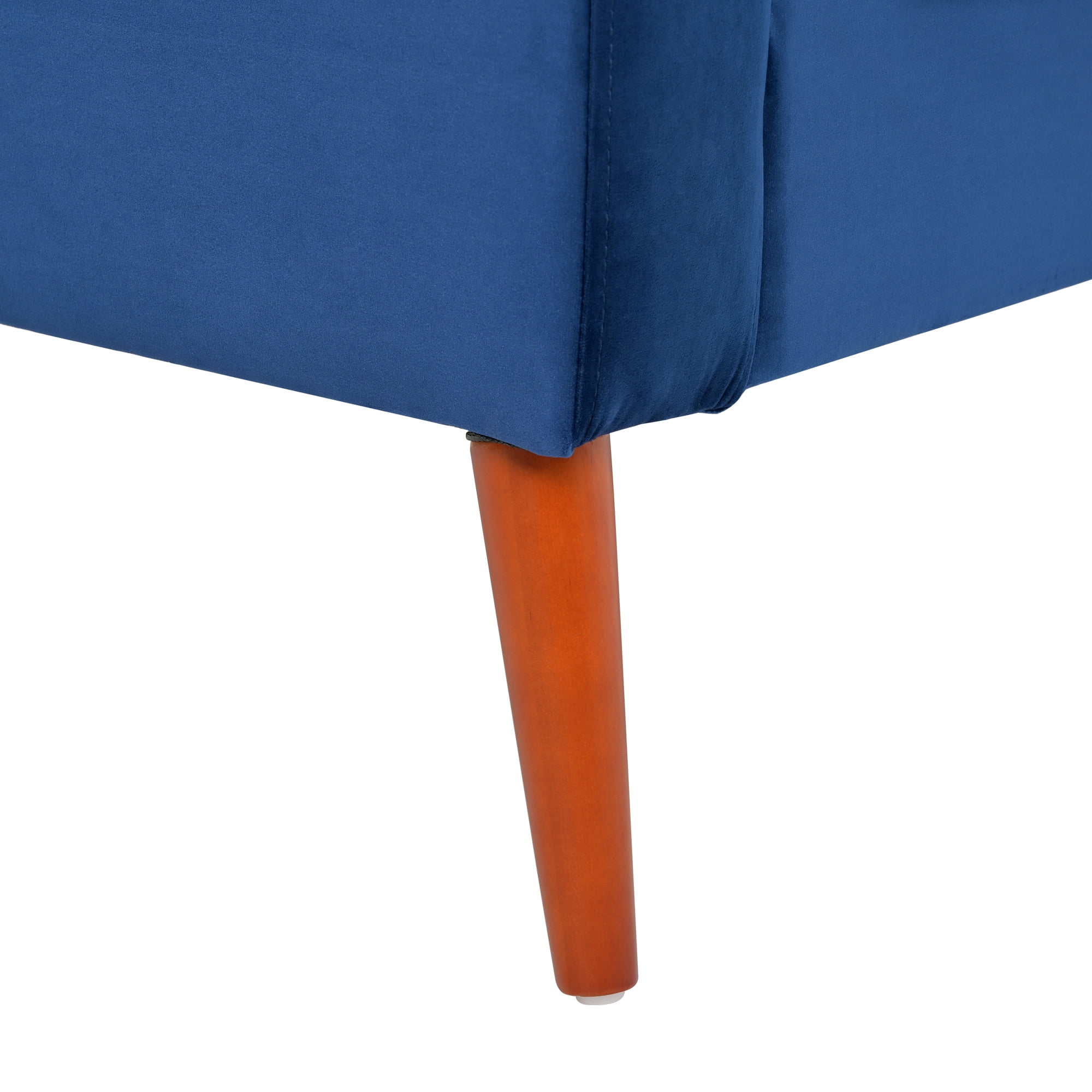 YYAo Extra Deep Filled Sofa, Vertical Velvet Upholstered Futon with Armrests and Legs for Living Room, Apartment, Blue YYAo Extra Deep Filled Sofa, Vertical Velvet Upholstered Futon with Armrests and Legs for Living Room, Apartment, Blue