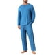 thumbnail image 4 of INSPIRAR CHIC Conjunto de Pijamas Casuales de 2 Piezas de Manga Larga de Color Sólido con Cuello Redondo para Hombre S Azul Oscuro, 4 of 5