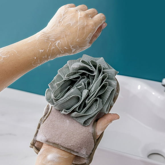 Toalla de baño Fregadora de espalda engrosada con mangos | Esponja vegetal exfoliante de doble cara para una limpieza de todo el cuerpo | Fibra Vegetal | Toallita Deep Clean Spa | 23x14cm
