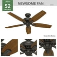 thumbnail image 3 of Hunter - Newsome Indoor/Outdoor Ceiling Fan, 52-inch, Premier Bronze, Traditional-style, 3-speed WhisperWind Motor, 53323, for porches, patios, sunrooms, bathrooms, 3 of 14