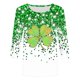 thumbnail image 5 of TaTaai Women Crew Neck 3/4 Sleeve St. Patrick's Day Green Print Loose Top Casual Fashion T-Shirt Ladies Spring Holiday Gathering Wear Lightweight Breathable Non-See-Through No Fading Top Gift, 5 of 5