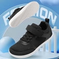thumbnail image 6 of PLHWHYQ Breathable Hook and Loop Low Top Round Toe Lightweight Running Sneakers for Boys and Girls Black-3 8-9 Years, 6 of 9