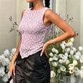 thumbnail image 5 of jobturf Floral Lace Tank Tops for Women Asymmetric Hem Slim&nbsp;Fitted Sleeveless Shirts Going Out Summer Blouses Beach Vacation Outfits S-XL, 5 of 6