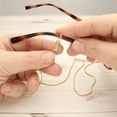 thumbnail image 3 of The Beadsmith Eye Glass Ends – Adjustable Rubber Connectors – Attached to Chain, Strap or Necklace – Works for Eyeglasses & Sunglasses – Clear Silicone & Gold Metal – .8” x .18” – 144 Pieces, 3 of 8