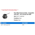 thumbnail image 2 of Rear Wheel Hub Assembly - Compatible with 2007 - 2013 Suzuki SX4 AWD 2008 2009 2010 2011 2012, 2 of 2