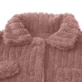 thumbnail image 5 of Women's Double Sided Fleece Jacket, Button Down Collar Long Sleeve Coat, Drop Shoulder Warm Jacket, Loose Fit Winter Top, Casual Fleece Outerwear, Plush Button Up Jacket Pink XL, 5 of 8
