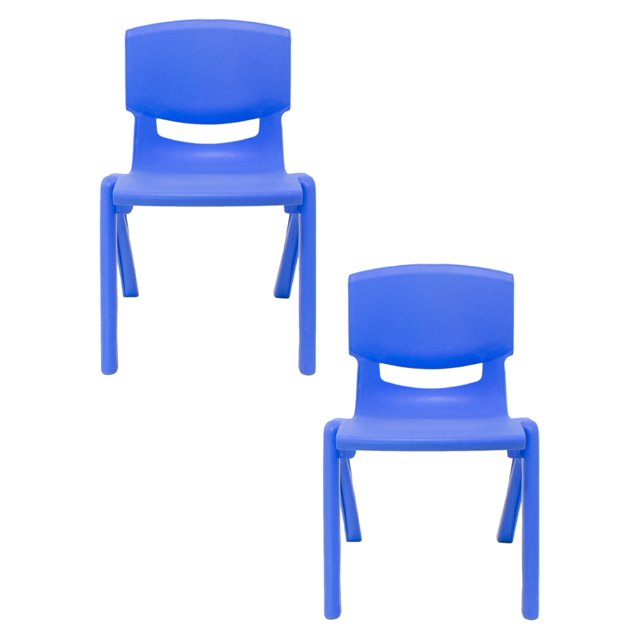 Juego 2 Sillas Infantiles Galerias El Triunfo Plastico Sin Descansabrazos Azul