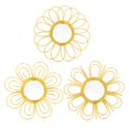 thumbnail image 1 of Espejo de pared Manortang, set de 3 piezas de 23 cm, flor dorada, 1 of 8