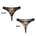 thumbnail image 3 of Balery Metal Style Horned Skull Tangas de Algodón para Mujer con Estampado – Ropa Interior Sexy, Transpirable, G-string-X-Large, 3 of 6