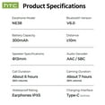 thumbnail image 4 of HTC NE38 Wireless Bluetooth 6.0 Open-Ear Earbuds, AI Translator, Noise-Cancelling Headphones, 130+ Languages, 40H Playtime, IPX5 Waterproof, Black+Earbud Case, 4 of 14