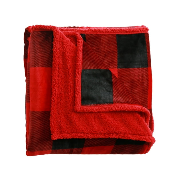 Better Homes & Gardens Rustic Red buffalo plaid Polyester Reversible