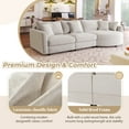 thumbnail image 5 of Harper & Bright Designs L-Shaped Sectional Sofa Set with Curved Chaise and Lounger, 3-Seat Couch with Pillows, Chenille Upholstered Sectional Sofa for Living Room , Beige, 5 of 18