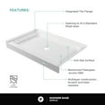thumbnail image 3 of Fine Fixtures Single Threshold Acrylic Shower Base - Non-Slip Textured Surface Shower Floor Pan 60 X 30 - Right Hand Drain, 3 of 8