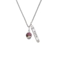 thumbnail image 2 of Delight Jewelry Goldtone Hot Pink & Purple Wide Cheetah Print Spinner Silvertone Believe Faith Prayer Hope Bar Charm Necklace, 23", 2 of 4