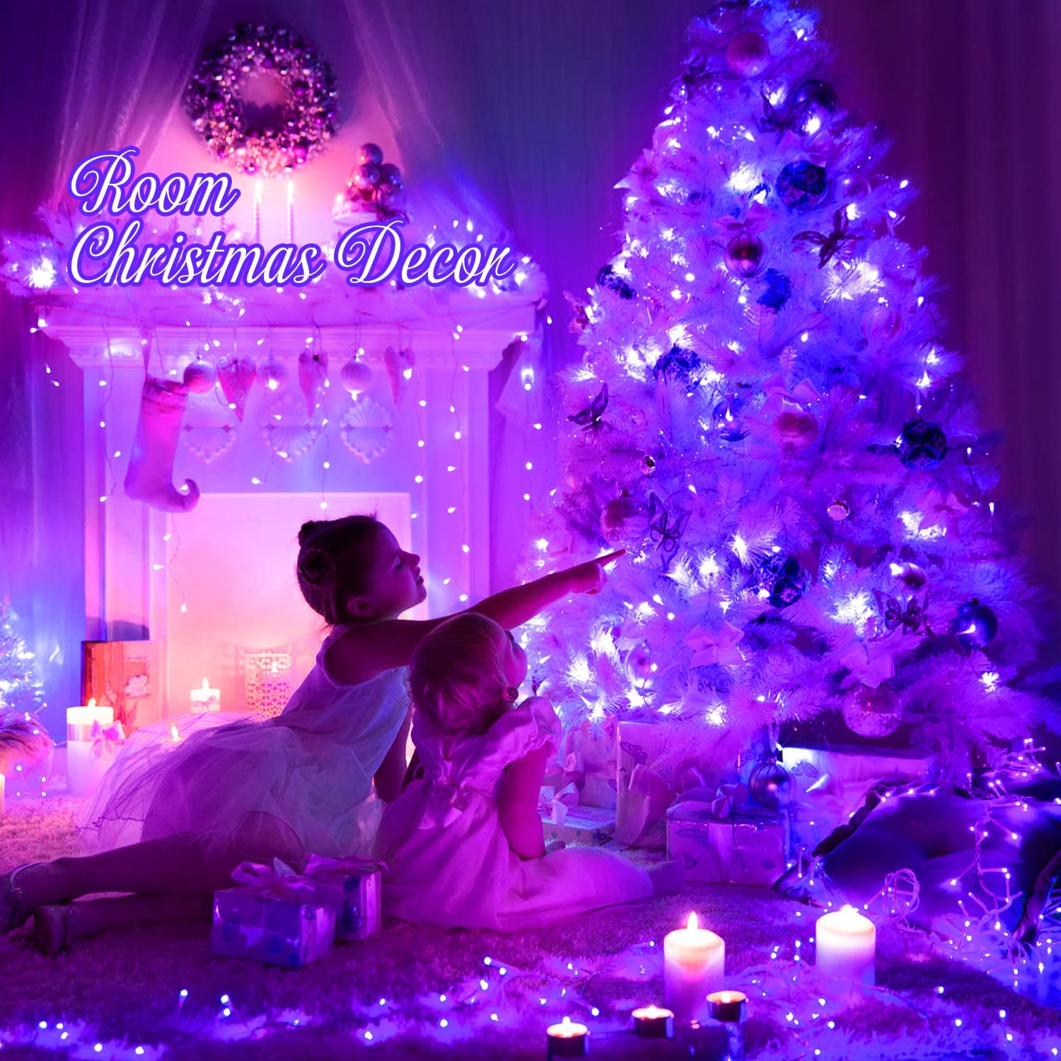 JMEXSUSS 100 LED Purple Christmas String Lights photo 2